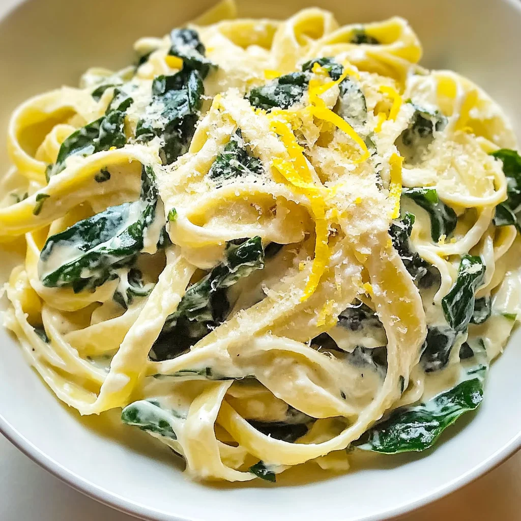 Einfache Zitronen-Ricotta-Pasta mit Spinat schnell gemacht