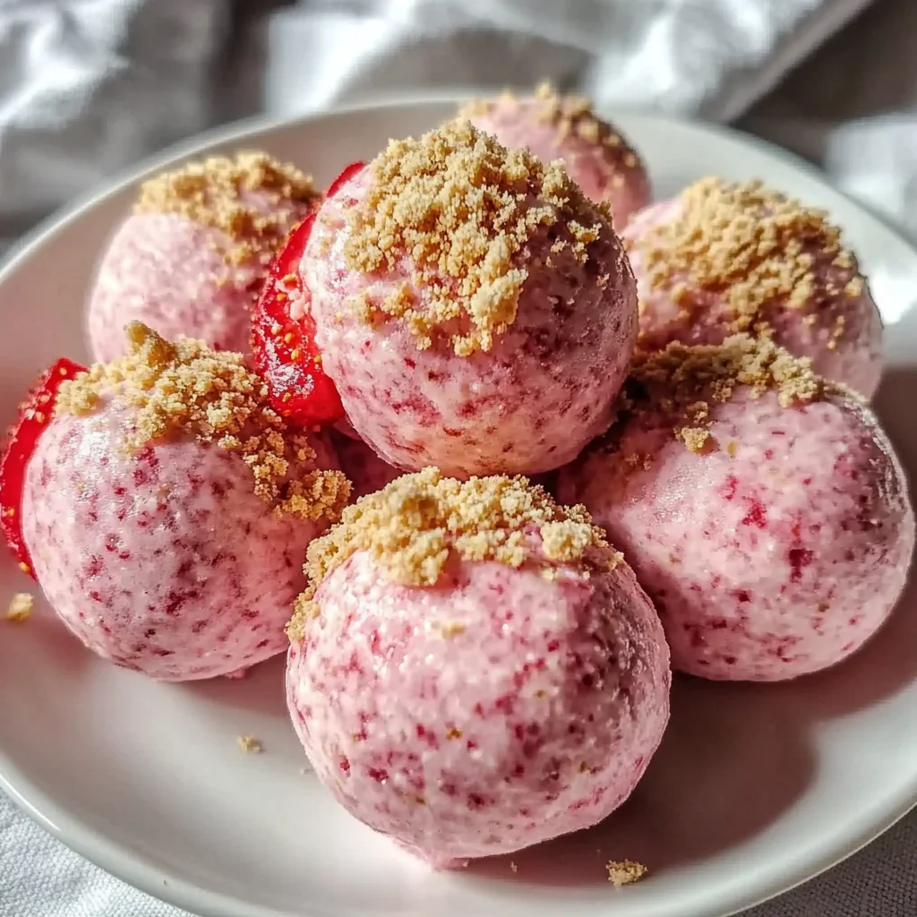 Erdbeer-Käsekuchen-Proteinkugeln in 15 Minuten