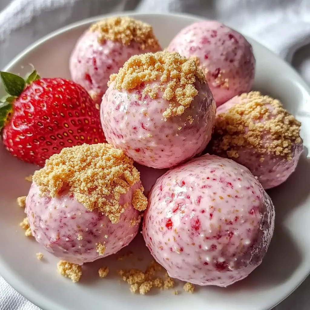 Erdbeer-Käsekuchen-Proteinkugeln
