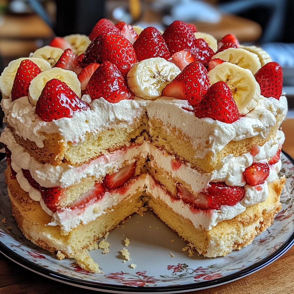 Erdbeer-Stracciatella-Bananen-Torte