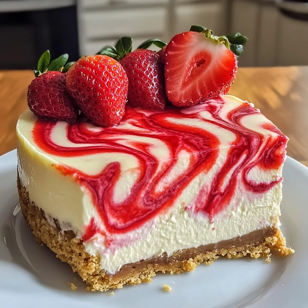Erdbeerwirbel-Käsekuchen