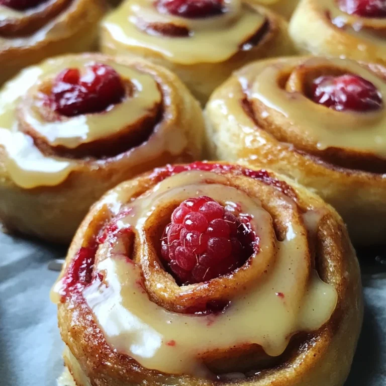 Himbeer-Zimtschnecken mit frischer Zitronenglasur