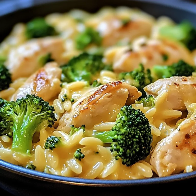 Käse-Hühnchen Brokkoli Orzo für gemütliche Abende
