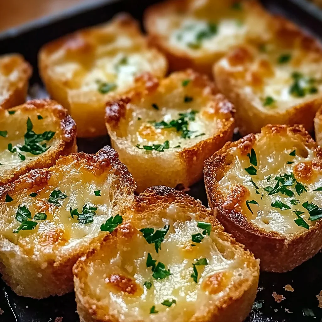 Käsige Knoblauchbrot Häppchen