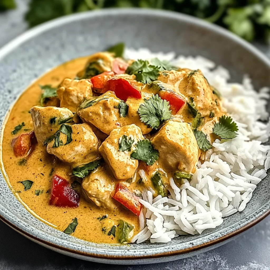 Kokosnuss-Curry-Hühnchen für schnelle Küche