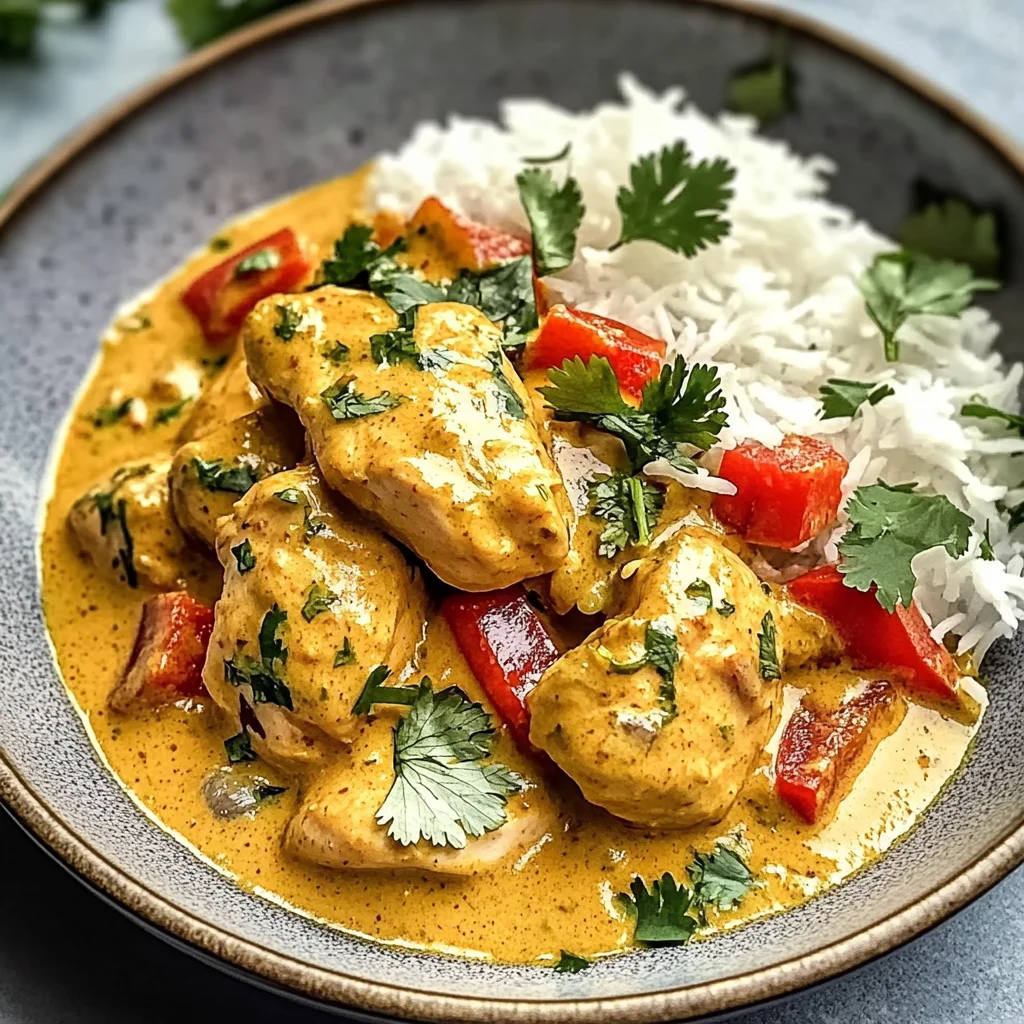Kokosnuss-Curry-Hühnchen für schnelle Küche