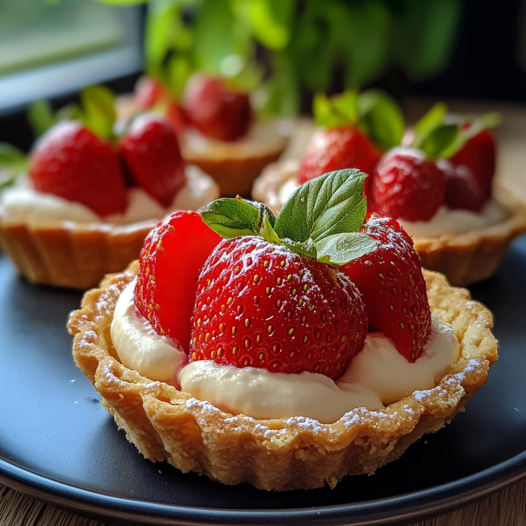 Mürbeteig Tartelettes mit Erdbeeren und Mascarponecreme