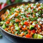 Orientalischer Rote Linsen Salat mit Feta