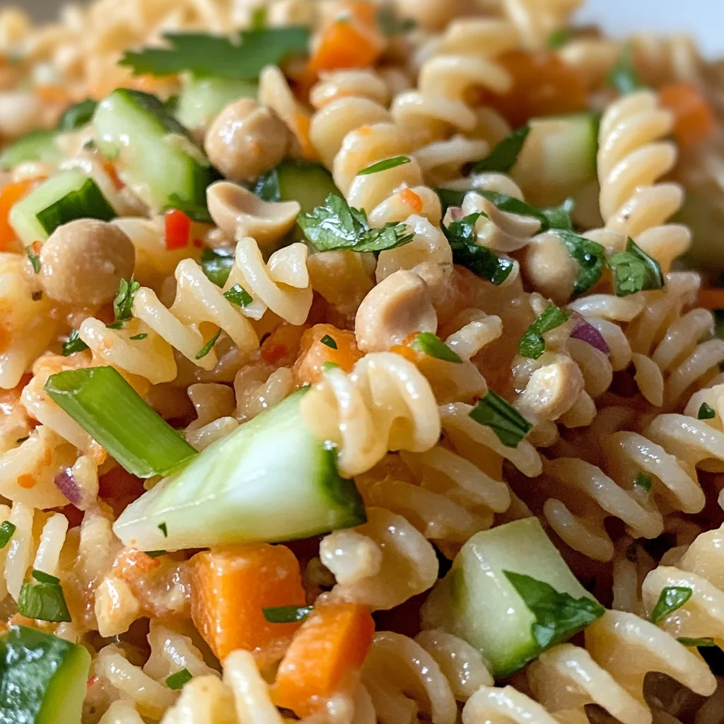 Proteinreicher Thai-Pasta-Salat für schnelles Kochen