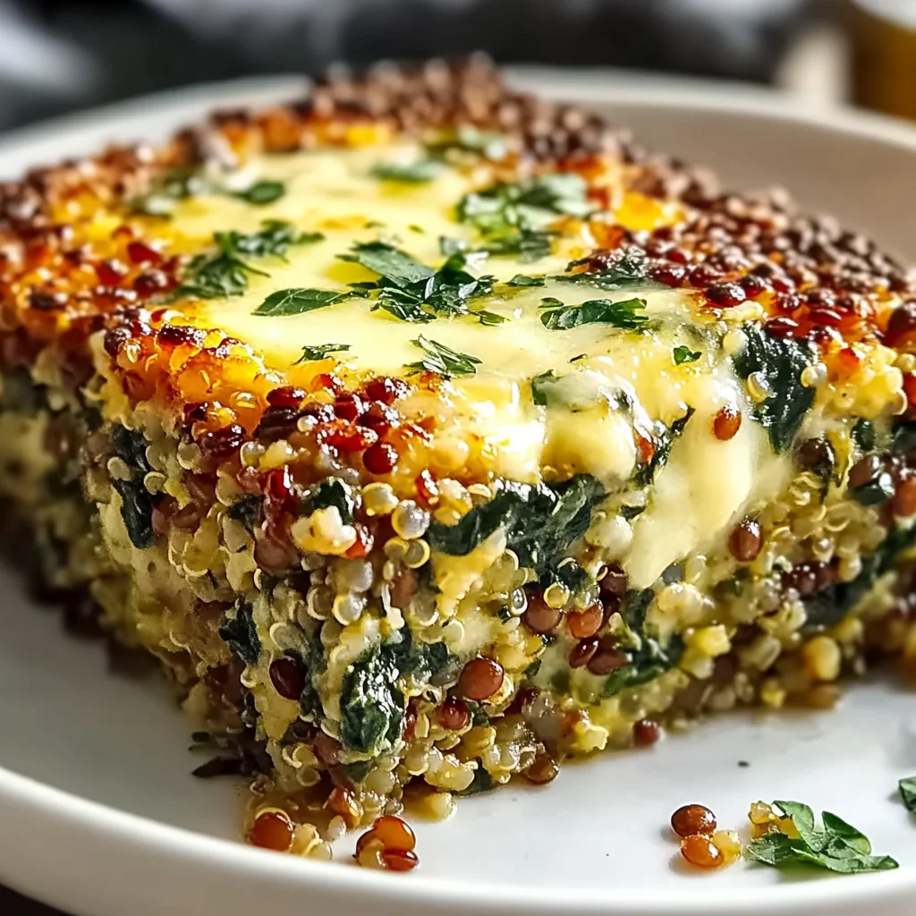 Quinoa Linsen Spinat Auflauf