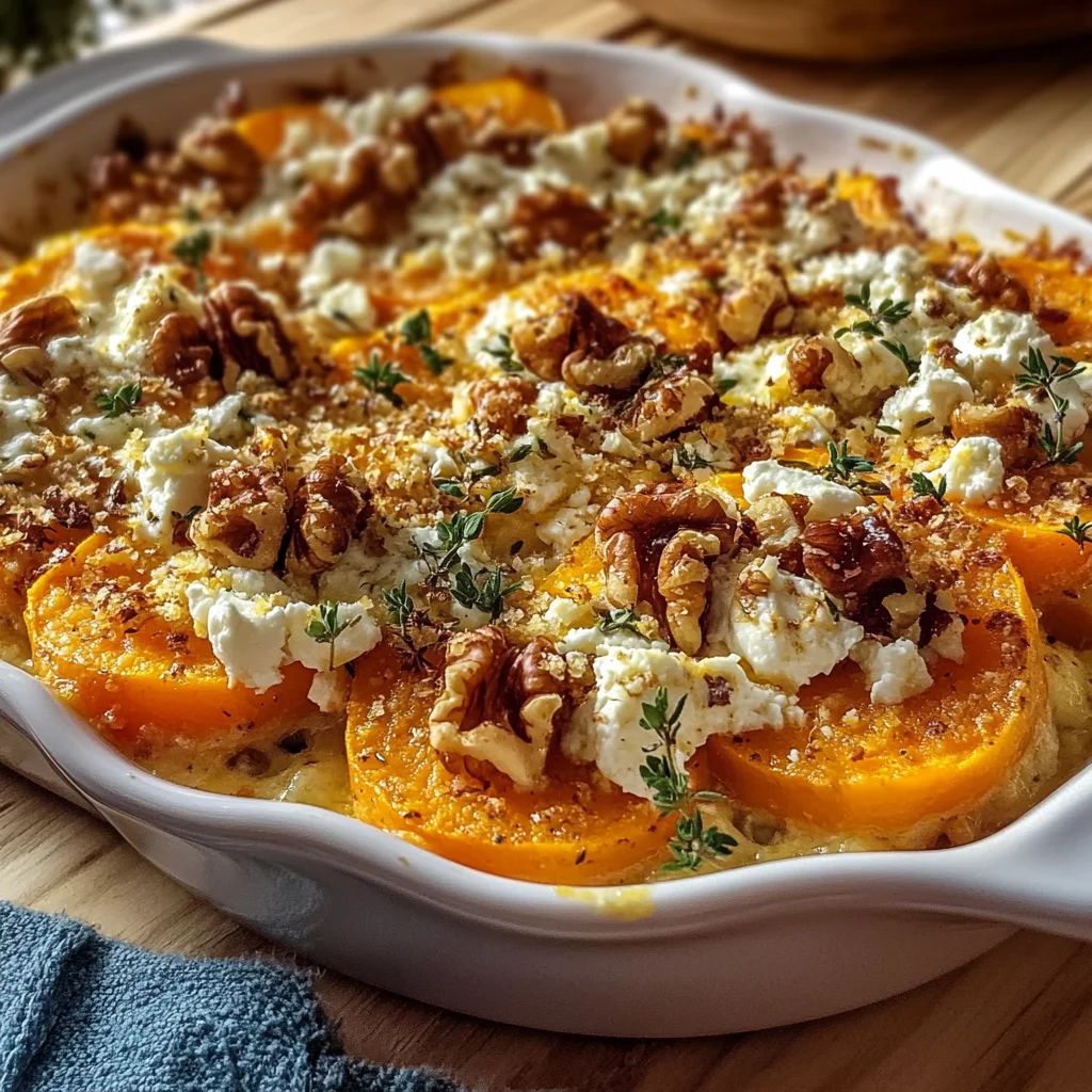Süßkartoffelgratin mit Feta