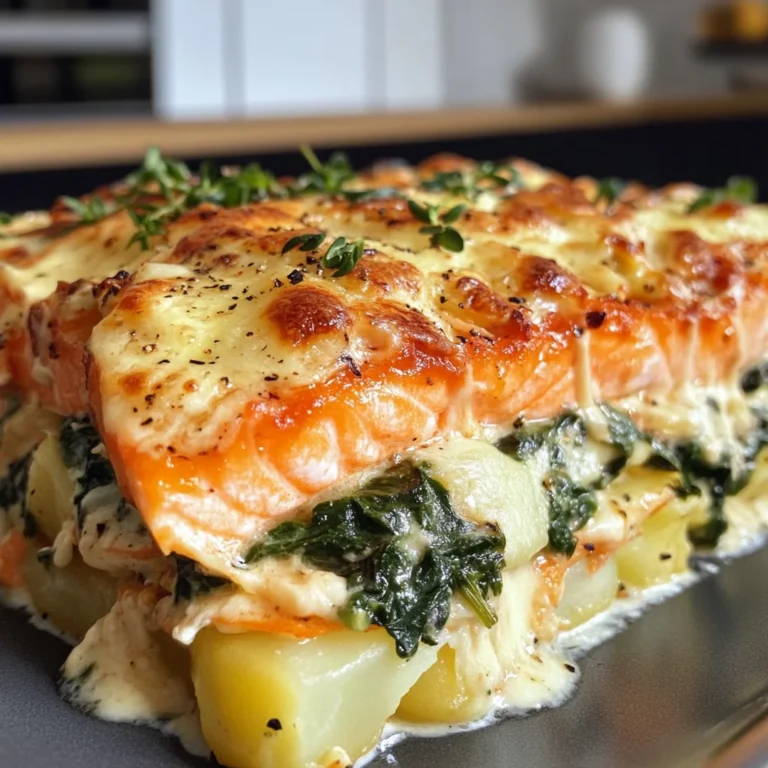Zarter Lachs Auflauf mit Kartoffeln