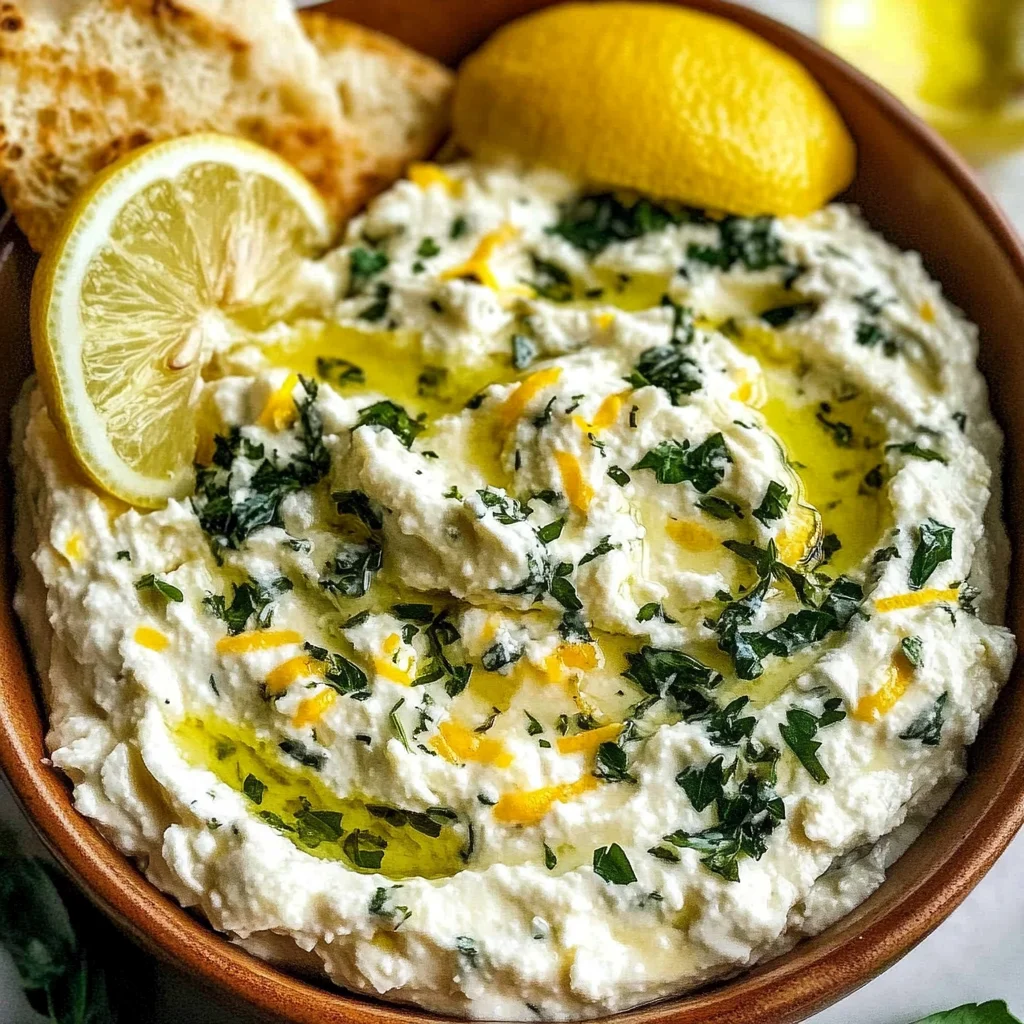 Zitronen-Feta-Aufstrich mit frischen Kräutern