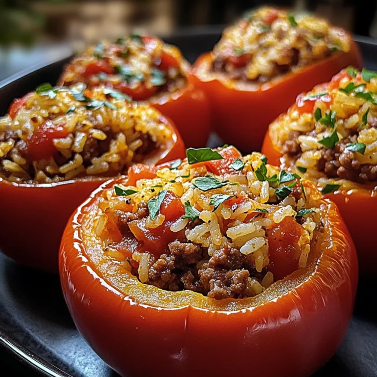 gefüllte Paprika mit Hackfleisch und Reis